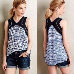 Anthropologie Blue and Black Tank Top